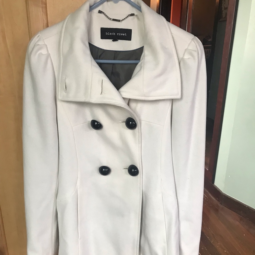 Black Rivet Pea Coat